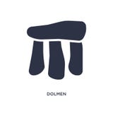 icono del dolmen en el fondo blanco Ejemplo simple del elemento del concepto de la Edad de Piedra stock de ilustración icono del dolmen en el fondo blanco Ejemplo simple del elemento del concepto de la Edad de Piedra stock de ilustración