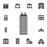 Icono del edificio de oficinas Ejemplo simple del elemento Diseño del símbolo del edificio de oficinas del sistema de la colecció stock de ilustración Icono del edificio de oficinas Ejemplo simple del elemento Diseño del símbolo del edificio de oficinas del sistema de la colecció stock de ilustración