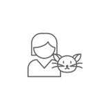 icono del esquema de la amistad del gato de la muchacha Elementos de la línea icono de la amistad Las muestras, los símbolos y lo libre illustration icono del esquema de la amistad del gato de la muchacha Elementos de la línea icono de la amistad Las muestras, los símbolos y lo libre illustration