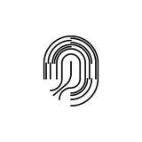 Icono del esquema de la huella dactilar del órgano humano Las muestras y los símbolos se pueden utilizar para la web, logotipo, a ilustración del vector Icono del esquema de la huella dactilar del órgano humano Las muestras y los símbolos se pueden utilizar para la web, logotipo, a ilustración del vector