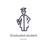 icono del esquema del estudiante graduado l?nea aislada ejemplo del vector de la colecci?n de la gente el movimiento fino editabl stock de ilustración icono del esquema del estudiante graduado l?nea aislada ejemplo del vector de la colecci?n de la gente el movimiento fino editabl stock de ilustración
