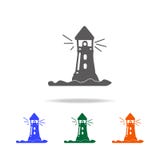Icono del faro Elemento de los iconos coloreados multi de los días de fiesta de la playa para los apps móviles del concepto y del Foto de archivo Icono del faro Elemento de los iconos coloreados multi de los días de fiesta de la playa para los apps móviles del concepto y del Foto de archivo