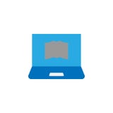 Icono del libro y del ordenador Elemento del icono de la educación para los apps móviles del concepto y del web El icono detallad stock de ilustración Icono del libro y del ordenador Elemento del icono de la educación para los apps móviles del concepto y del web El icono detallad stock de ilustración