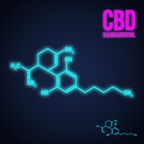 Icono del neón de la fórmula de Cannabidiol libre illustration Icono del neón de la fórmula de Cannabidiol libre illustration