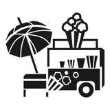 Icono del remolque de las palomitas, estilo simple libre illustration Icono del remolque de las palomitas, estilo simple libre illustration