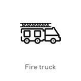 icono del vector del coche de bomberos del esquema l?nea simple negra aislada ejemplo del elemento del concepto de los elementos ilustración del vector icono del vector del coche de bomberos del esquema l?nea simple negra aislada ejemplo del elemento del concepto de los elementos ilustración del vector