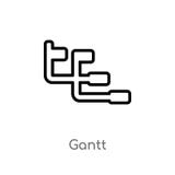 icono del vector de Gantt del esquema l?nea simple negra aislada ejemplo del elemento del concepto de la industria movimiento edi libre illustration icono del vector de Gantt del esquema l?nea simple negra aislada ejemplo del elemento del concepto de la industria movimiento edi libre illustration