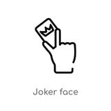 icono del vector de la cara del comodín del esquema l?nea simple negra aislada ejemplo del elemento del concepto de los gestos Mo stock de ilustración icono del vector de la cara del comodín del esquema l?nea simple negra aislada ejemplo del elemento del concepto de los gestos Mo stock de ilustración