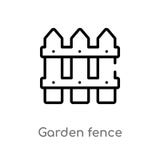 icono del vector de la cerca del jardín del esquema línea simple negra aislada ejemplo del elemento del concepto de la construcci ilustración del vector icono del vector de la cerca del jardín del esquema línea simple negra aislada ejemplo del elemento del concepto de la construcci ilustración del vector