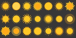 Icono del vector de la colección de Sun libre illustration Icono del vector de la colección de Sun libre illustration