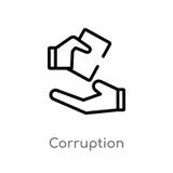 icono del vector de la corrupci?n del esquema l?nea simple negra aislada ejemplo del elemento del concepto de los ?ticas Movimien stock de ilustración icono del vector de la corrupci?n del esquema l?nea simple negra aislada ejemplo del elemento del concepto de los ?ticas Movimien stock de ilustración
