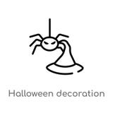 icono del vector de la decoración de Halloween del esquema línea simple negra aislada ejemplo del elemento del concepto de Hallow libre illustration icono del vector de la decoración de Halloween del esquema línea simple negra aislada ejemplo del elemento del concepto de Hallow libre illustration