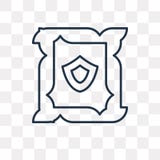 Icono del vector de la defensa aislado en el fondo transparente, D linear libre illustration Icono del vector de la defensa aislado en el fondo transparente, D linear libre illustration
