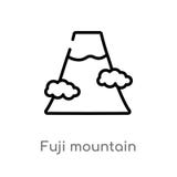 icono del vector de la montaña de Fuji del esquema línea simple negra aislada ejemplo del elemento del concepto de los edificios ilustración del vector icono del vector de la montaña de Fuji del esquema línea simple negra aislada ejemplo del elemento del concepto de los edificios ilustración del vector