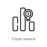 icono del vector de la recompensa de la clase del esquema línea simple negra aislada ejemplo del elemento del concepto de las mue stock de ilustración icono del vector de la recompensa de la clase del esquema línea simple negra aislada ejemplo del elemento del concepto de las mue stock de ilustración