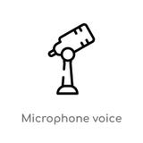 icono del vector de la voz del micrófono del esquema línea simple negra aislada ejemplo del elemento del concepto de la tecnologí libre illustration icono del vector de la voz del micrófono del esquema línea simple negra aislada ejemplo del elemento del concepto de la tecnologí libre illustration