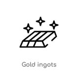 icono del vector de los lingotes del oro del esquema línea simple negra aislada ejemplo del elemento de la economía y del concept stock de ilustración icono del vector de los lingotes del oro del esquema línea simple negra aislada ejemplo del elemento de la economía y del concept stock de ilustración