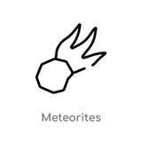 icono del vector de los meteoritos del esquema l?nea simple negra aislada ejemplo del elemento del concepto de la astronom?a Movi stock de ilustración icono del vector de los meteoritos del esquema l?nea simple negra aislada ejemplo del elemento del concepto de la astronom?a Movi stock de ilustración