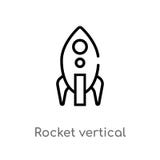 icono del vector de posici?n vertical del cohete del esquema l?nea simple negra aislada ejemplo del elemento del concepto del tra libre illustration icono del vector de posici?n vertical del cohete del esquema l?nea simple negra aislada ejemplo del elemento del concepto del tra libre illustration