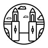 Icono del vector de Venecia aislado en el fondo transparente, concepto del logotipo de Venecia stock de ilustración Icono del vector de Venecia aislado en el fondo transparente, concepto del logotipo de Venecia stock de ilustración