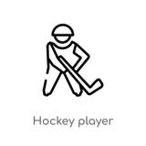 icono del vector del jugador de hockey del esquema línea simple negra aislada ejemplo del elemento del concepto del hockey Movimi ilustración del vector icono del vector del jugador de hockey del esquema línea simple negra aislada ejemplo del elemento del concepto del hockey Movimi ilustración del vector