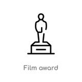 icono del vector del premio de la película del esquema l?nea simple negra aislada ejemplo del elemento del concepto del cine pel? ilustración del vector icono del vector del premio de la película del esquema l?nea simple negra aislada ejemplo del elemento del concepto del cine pel? ilustración del vector