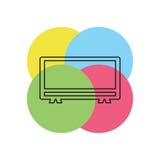 Icono del vector TV - ejemplo de la pantalla de la televisión ilustración del vector Icono del vector TV - ejemplo de la pantalla de la televisión ilustración del vector