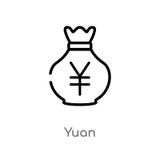 icono del vector del yuan del esquema línea simple negra aislada ejemplo del elemento del concepto asiático icono editable del yu ilustración del vector icono del vector del yuan del esquema línea simple negra aislada ejemplo del elemento del concepto asiático icono editable del yu ilustración del vector