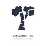 icono del árbol del basswood en el fondo blanco Ejemplo simple del elemento del concepto de la naturaleza stock de ilustración icono del árbol del basswood en el fondo blanco Ejemplo simple del elemento del concepto de la naturaleza stock de ilustración