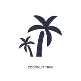 icono del árbol de coco en el fondo blanco Ejemplo simple del elemento del concepto de la ecología ilustración del vector icono del árbol de coco en el fondo blanco Ejemplo simple del elemento del concepto de la ecología ilustración del vector