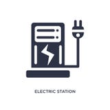 icono eléctrico de la estación en el fondo blanco Ejemplo simple del elemento del concepto de la ecología ilustración del vector icono eléctrico de la estación en el fondo blanco Ejemplo simple del elemento del concepto de la ecología ilustración del vector