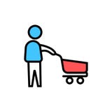 Icono feliz de las compras ilustración del vector Icono feliz de las compras ilustración del vector