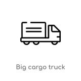 icono grande del vector del cami?n del cargo del esquema l?nea simple negra aislada ejemplo del elemento del ?ltimo concepto de l libre illustration icono grande del vector del cami?n del cargo del esquema l?nea simple negra aislada ejemplo del elemento del ?ltimo concepto de l libre illustration