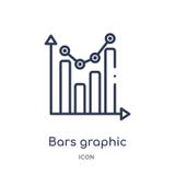 Icono gráfico de las barras lineares de la colección del esquema del negocio La línea fina obstruye el icono gráfico aislado en e stock de ilustración Icono gráfico de las barras lineares de la colección del esquema del negocio La línea fina obstruye el icono gráfico aislado en e stock de ilustración