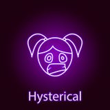 icono hist?rico de la cara de la muchacha en el estilo de ne?n Elemento de las emociones para el ejemplo m?vil de los apps del co libre illustration icono hist?rico de la cara de la muchacha en el estilo de ne?n Elemento de las emociones para el ejemplo m?vil de los apps del co libre illustration