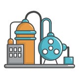 Icono industrial de la máquina abstracta, estilo de la historieta stock de ilustración Icono industrial de la máquina abstracta, estilo de la historieta stock de ilustración