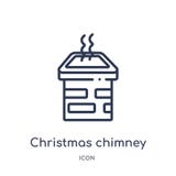 Icono linear de la chimenea de la Navidad de la colección del esquema de la Navidad Línea fina vector de la chimenea de la Navida ilustración del vector Icono linear de la chimenea de la Navidad de la colección del esquema de la Navidad Línea fina vector de la chimenea de la Navida ilustración del vector