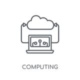 icono linear de la tecnología de ordenadores Techn computacional del esquema moderno ilustración del vector icono linear de la tecnología de ordenadores Techn computacional del esquema moderno ilustración del vector