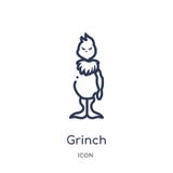 Icono linear del grinch de la colección del esquema de la Navidad Línea fina icono del grinch aislado en el fondo blanco grinch d ilustración del vector Icono linear del grinch de la colección del esquema de la Navidad Línea fina icono del grinch aislado en el fondo blanco grinch d ilustración del vector