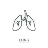 Icono linear del pulmón Concepto moderno del logotipo del pulmón del esquema en la parte posterior blanca libre illustration Icono linear del pulmón Concepto moderno del logotipo del pulmón del esquema en la parte posterior blanca libre illustration