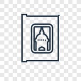 Icono linear del Quran del vector santo del concepto aislado en vagos transparentes libre illustration Icono linear del Quran del vector santo del concepto aislado en vagos transparentes libre illustration