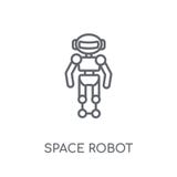 Icono linear del robot de espacio Concepto moderno del logotipo del robot de espacio del esquema ilustración del vector Icono linear del robot de espacio Concepto moderno del logotipo del robot de espacio del esquema ilustración del vector