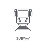 Icono linear del subterráneo Concepto moderno del logotipo del subterráneo del esquema en blanco ilustración del vector Icono linear del subterráneo Concepto moderno del logotipo del subterráneo del esquema en blanco ilustración del vector