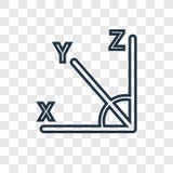 Icono linear del vector del concepto de AXIS aislado en backgrou transparente stock de ilustración Icono linear del vector del concepto de AXIS aislado en backgrou transparente stock de ilustración