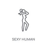 icono linear humano Concepto humano o del logotipo del esquema moderno libre illustration icono linear humano Concepto humano o del logotipo del esquema moderno libre illustration