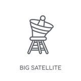 Icono linear por satélite grande Estafa por satélite grande del logotipo del esquema moderno ilustración del vector Icono linear por satélite grande Estafa por satélite grande del logotipo del esquema moderno ilustración del vector