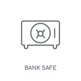 icono linear seguro del banco Concepto seguro del logotipo del banco moderno del esquema encendido stock de ilustración icono linear seguro del banco Concepto seguro del logotipo del banco moderno del esquema encendido stock de ilustración
