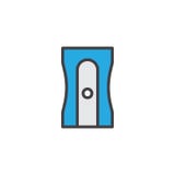 Icono llenado del esquema de los sacapuntas de lápiz stock de ilustración Icono llenado del esquema de los sacapuntas de lápiz stock de ilustración