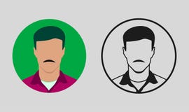Icono masculino de Avatar con la barba ilustración del vector Icono masculino de Avatar con la barba ilustración del vector