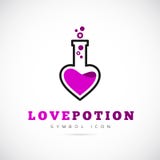 Icono o logotipo del símbolo del concepto del vector de la poción de amor libre illustration Icono o logotipo del símbolo del concepto del vector de la poción de amor libre illustration